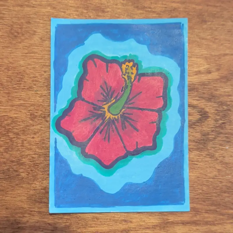 Hibiscus aceo art card