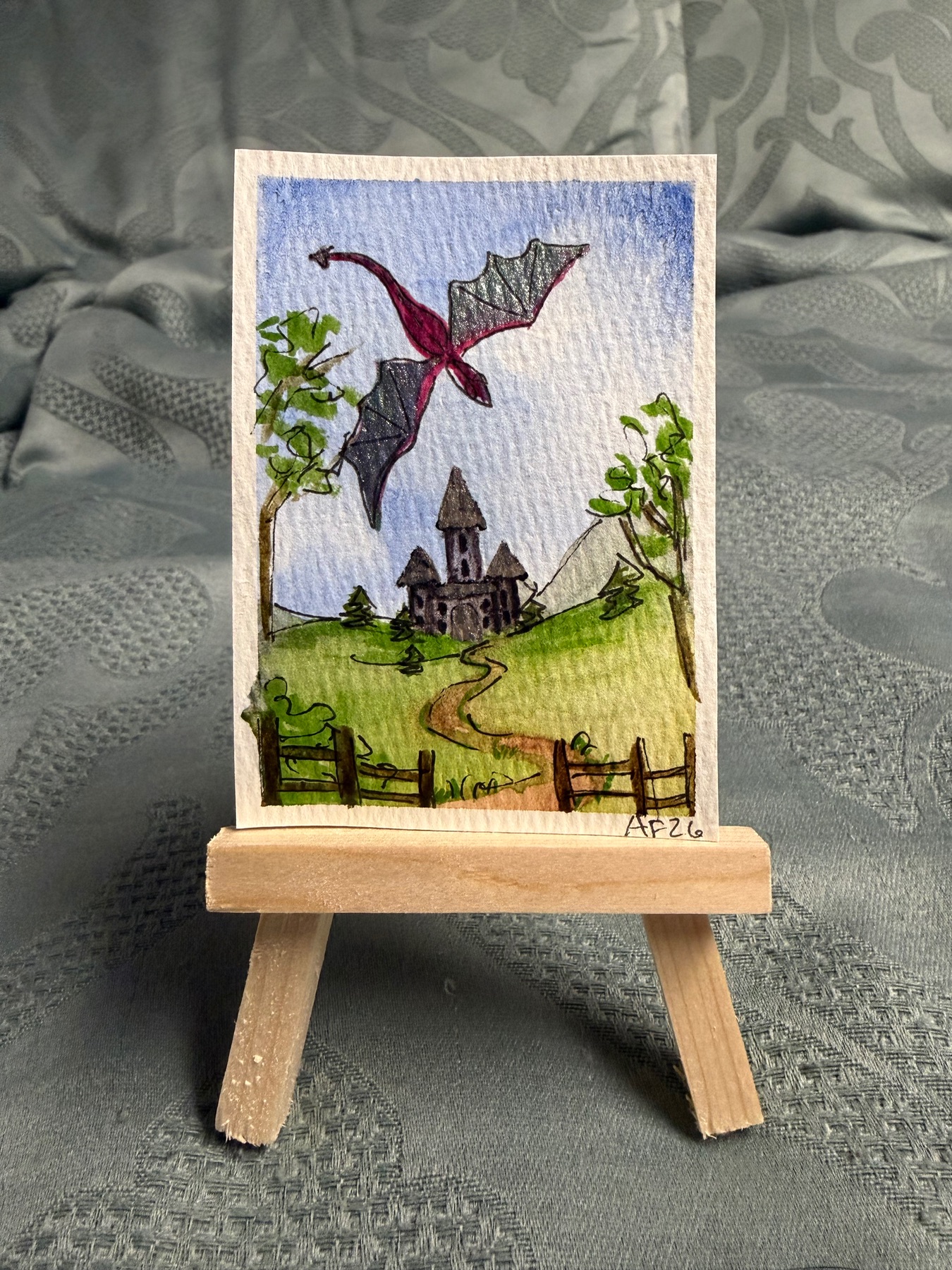Dragons Roam Here 1/4 aceo art card