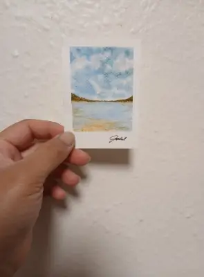 True Blue aceo art card thumbnail 1