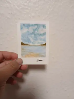 True Blue aceo art card thumbnail 2