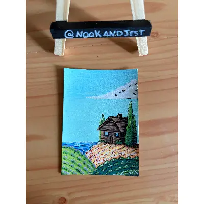 Cozy Cabin on the flower hills aceo art card thumbnail 2