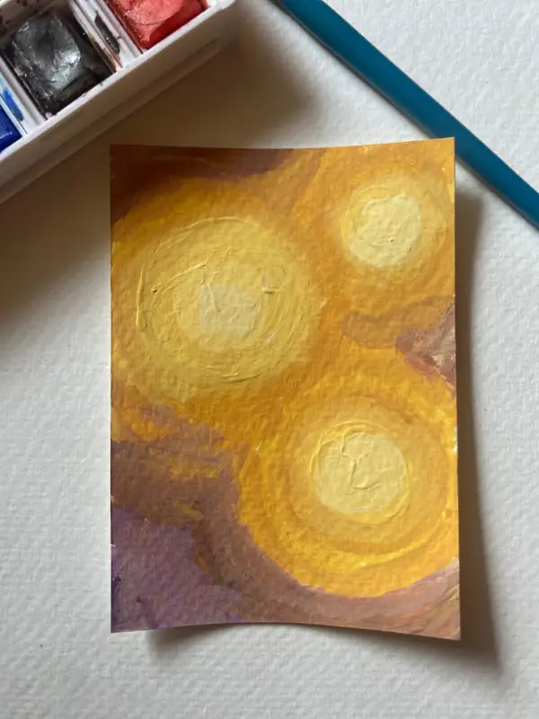 Three Suns aceo art card