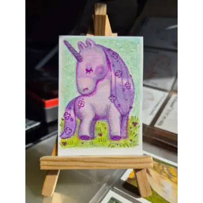 PurpleUni aceo art card thumbnail 1