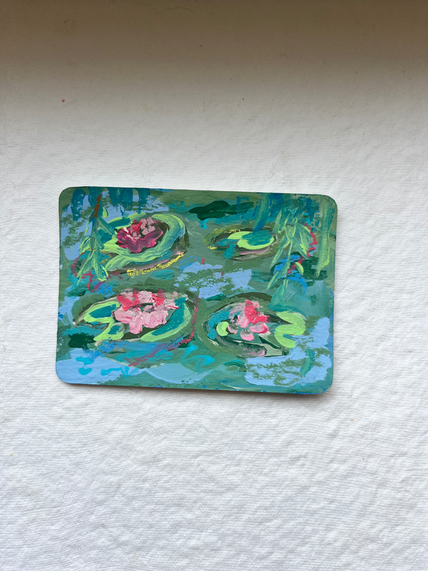 Waterlily pond aceo art card