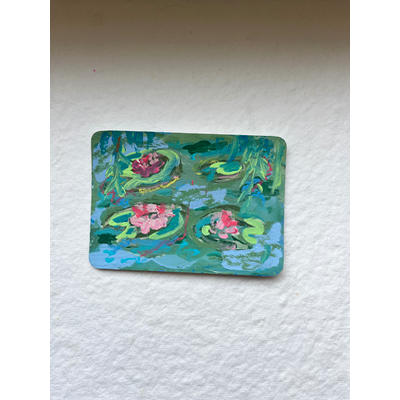 Waterlily pond aceo art card thumbnail 1