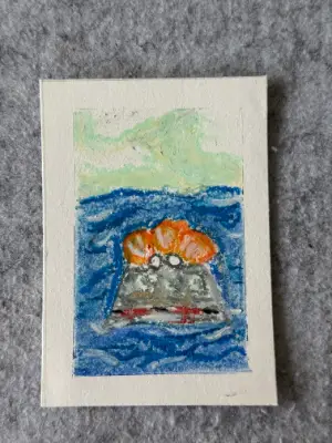 Artemis II Splash Down aceo art card thumbnail 1