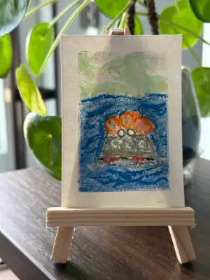 Artemis II Splash Down aceo art card thumbnail 2