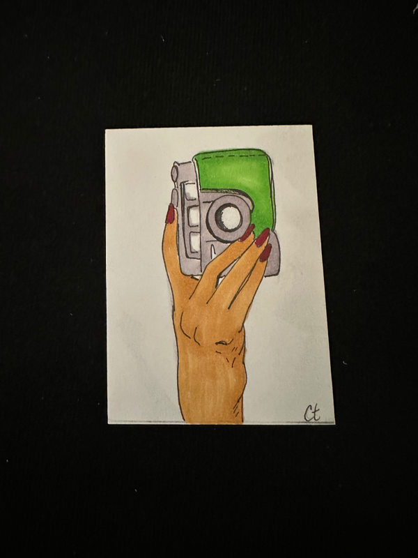 Idle camera aceo art card
