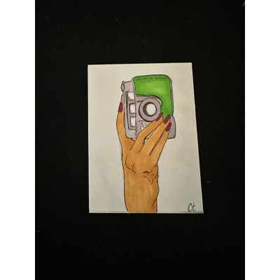 Idle camera aceo art card thumbnail 1