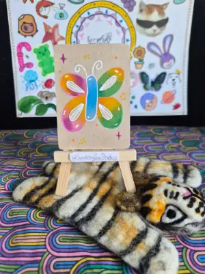 "Flutter of Color" Butterfly aceo art card thumbnail 1