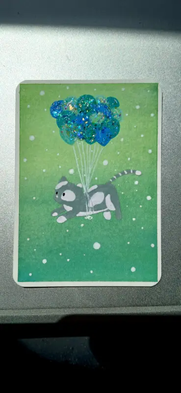 Feline Flight aceo art card