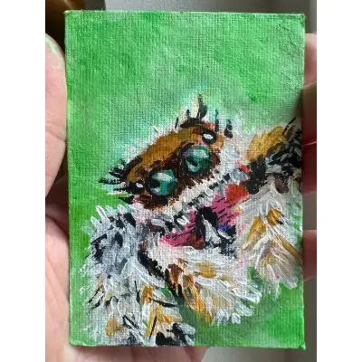 Afraid but Enchanted aceo art card thumbnail 2