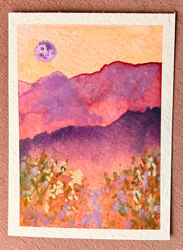 Lavender Sunset aceo art card