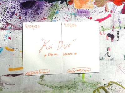 “Koi Duo” Koi Fish Painting, Lake. Special Set. Two ACEOS. aceo art card thumbnail 2