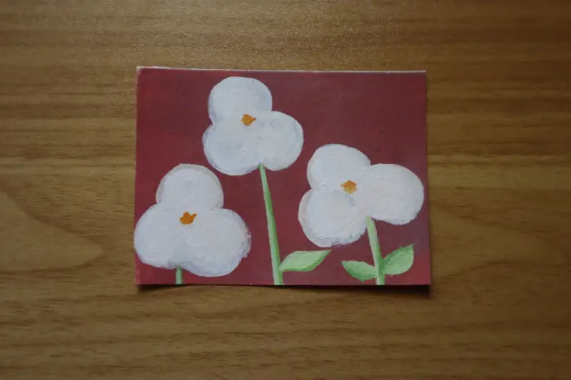 "3 lil flowers" aceo art card