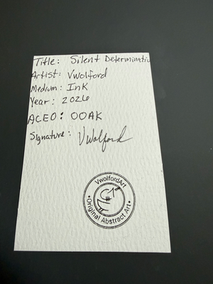 Silent Determination aceo art card thumbnail 2
