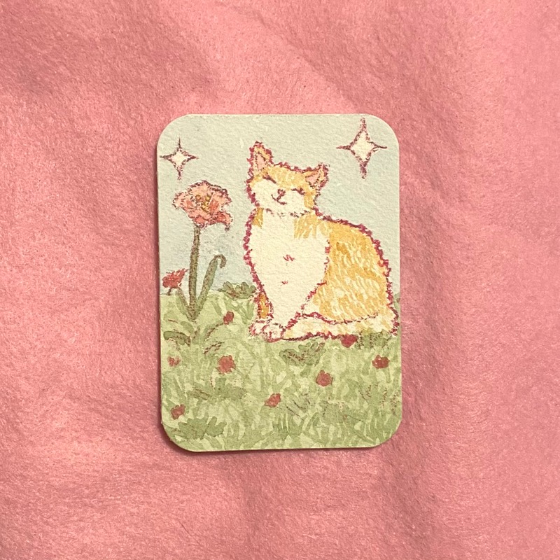 sparkly cat series 3/3 aceo art card