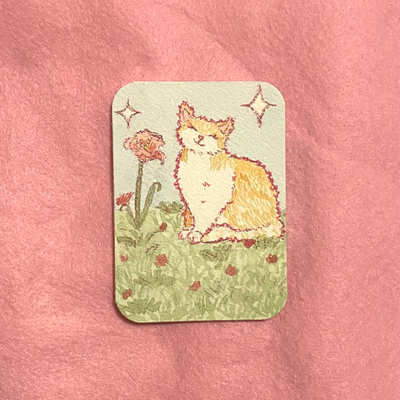 sparkly cat series 3/3 aceo art card thumbnail 1