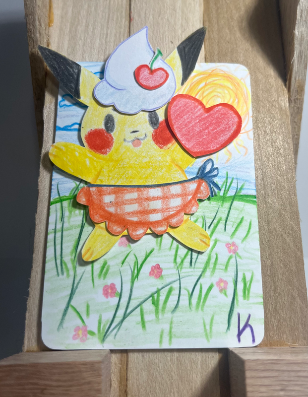 Pikachu cafe aceo art card