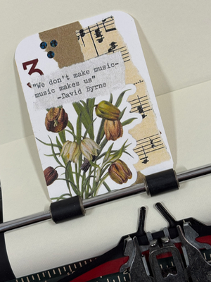 Tulips David Byrne quote micro collage print by Mazerzine aceo art card thumbnail 2