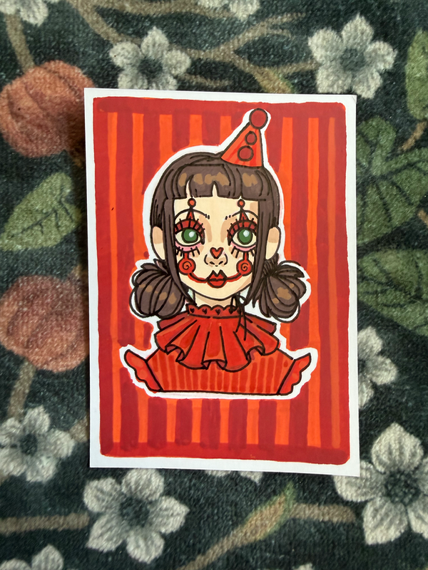 Jester Girl #3 aceo art card