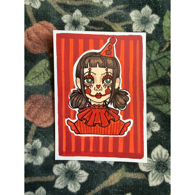 Jester Girl #3 aceo art card thumbnail 1
