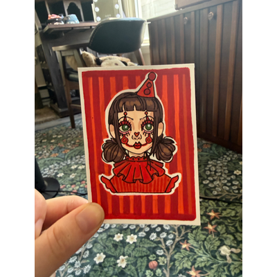 Jester Girl #3 aceo art card thumbnail 4