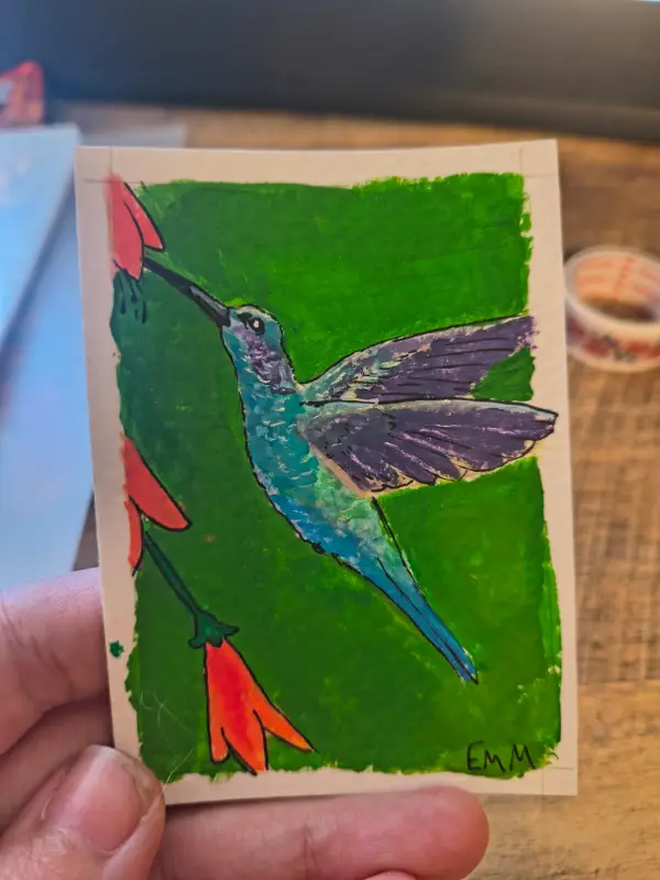 Hummingbird 05 aceo art card