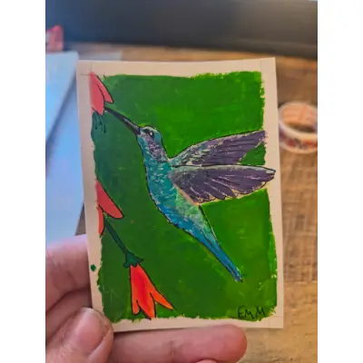 Hummingbird 05 aceo art card thumbnail 1