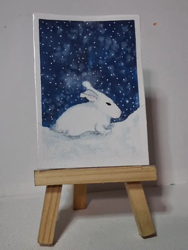 Snowbunny 1 aceo art card
