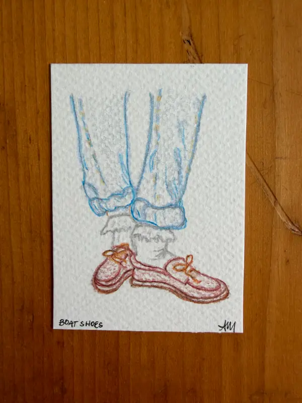 Boat Shoes aceo art card