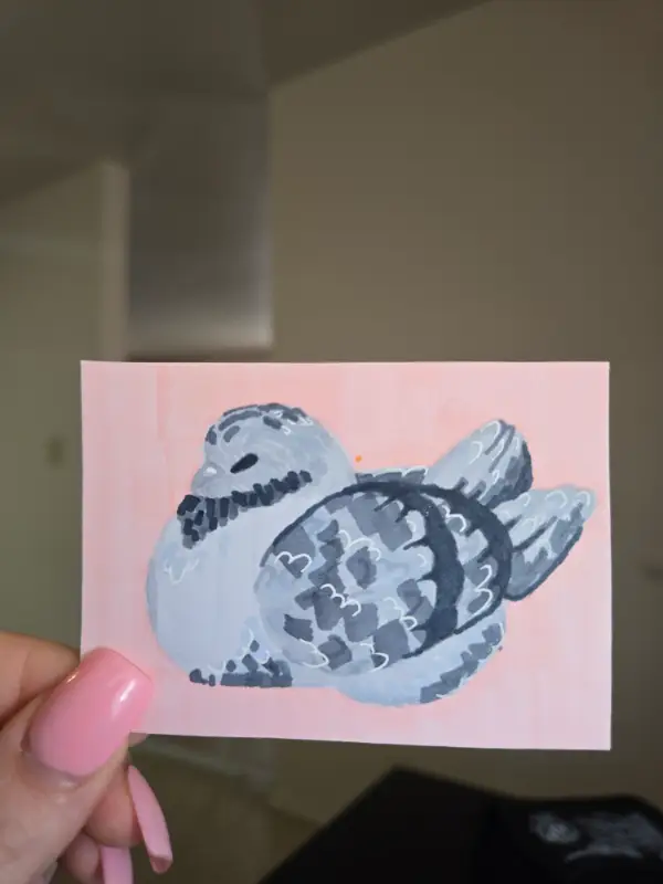 Chunky Pigeon #2 aceo art card