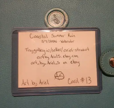 Coastal Summer Rain aceo art card thumbnail 2