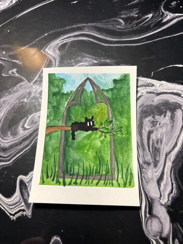 Spooky baby aceo art card