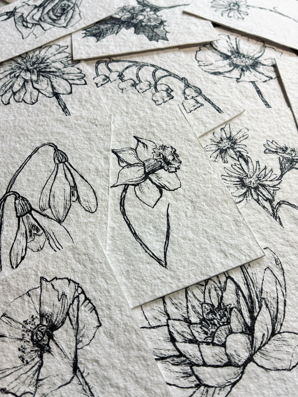Birth Month Flowers aceo art card