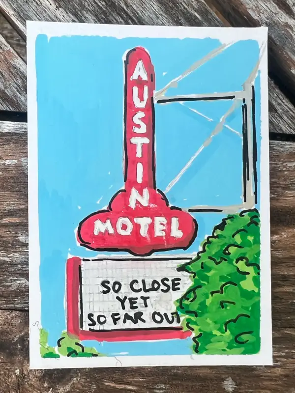 Austin Motel aceo art card
