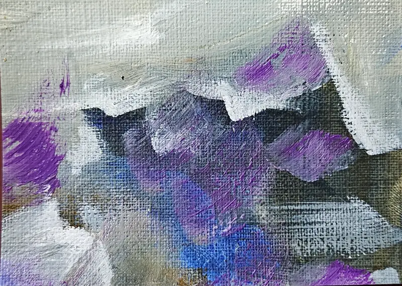 Plum Fight in Winter (a Sonata for Scurvy no. 1) aceo art card