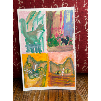 Cat Collage #2 aceo art card thumbnail 2