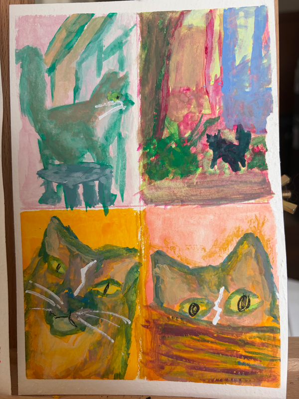 Cat Collage #2 aceo art card
