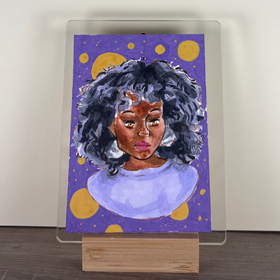 Lady in Purple aceo art card thumbnail 2