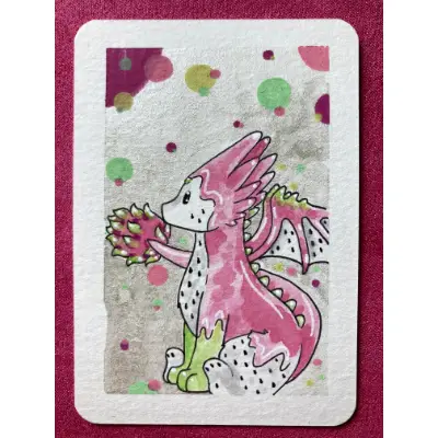 Dragon Fruit aceo art card thumbnail 1