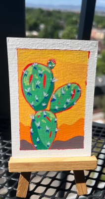 Desert Cactus aceo art card thumbnail 1