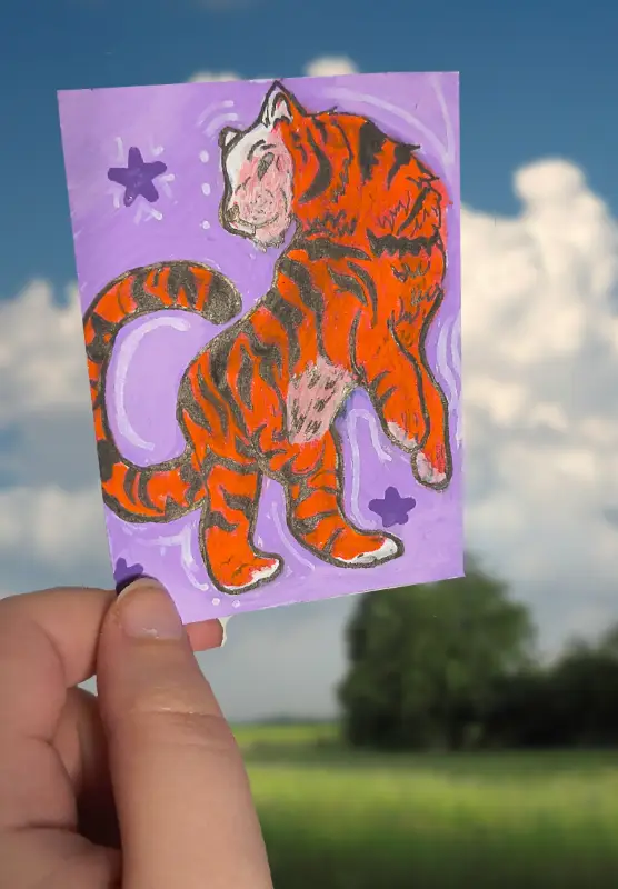 Tiger aceo art card