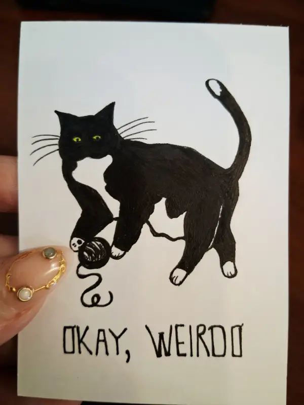 Okay, Weirdo aceo art card