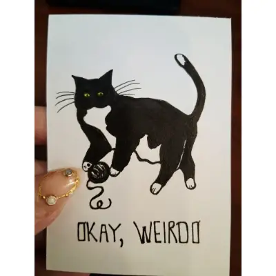 Okay, Weirdo aceo art card thumbnail 1