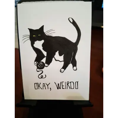 Okay, Weirdo aceo art card thumbnail 4