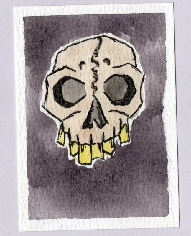 Skull #1 aceo art card