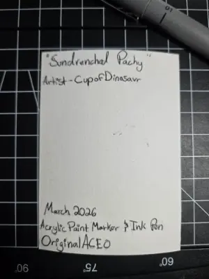 Sundrenched Pachy aceo art card thumbnail 2