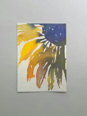 Yellow Flower aceo art card thumbnail 1