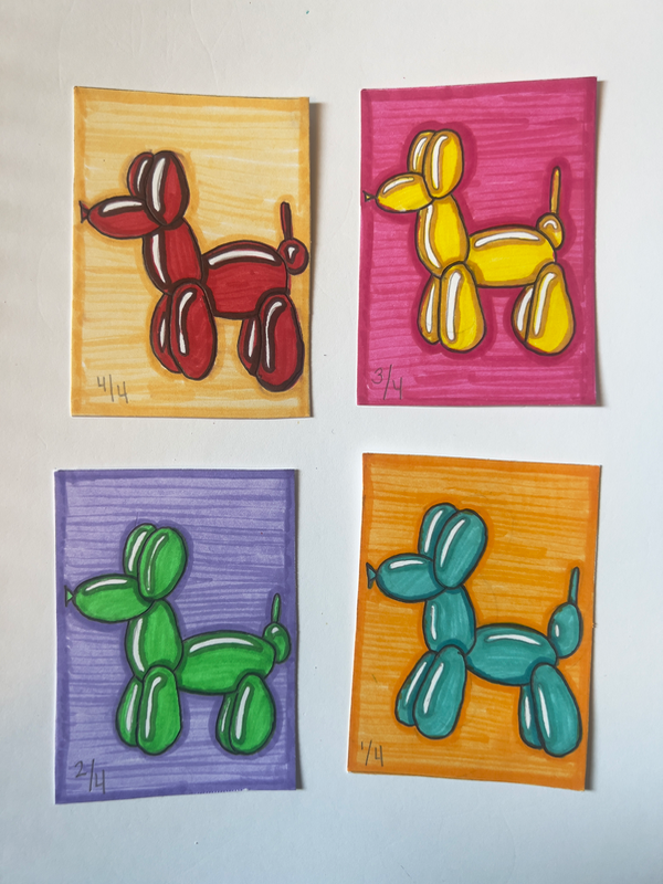ACEO ORIGINAL BALLON DOG EDITION aceo art card